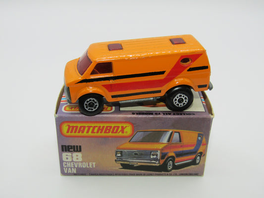 Matchbox Superfast 68C Chevy Van RED Windows