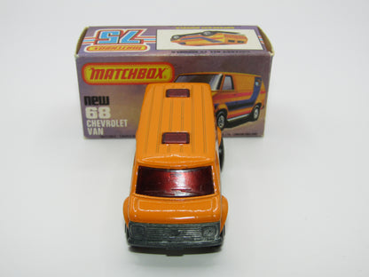 Matchbox Superfast 68C Chevy Van RED Windows