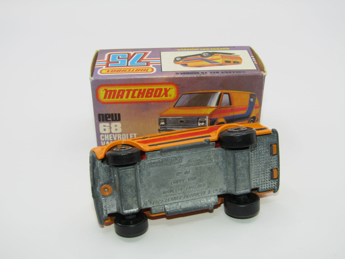 Matchbox Superfast 68C Chevy Van RED Windows