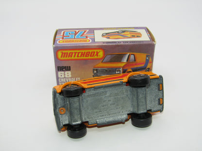 Matchbox Superfast 68C Chevy Van RED Windows
