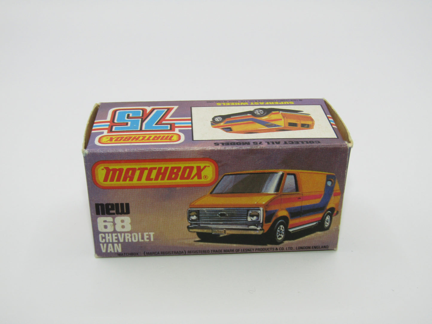 Matchbox Superfast 68C Chevy Van RED Windows
