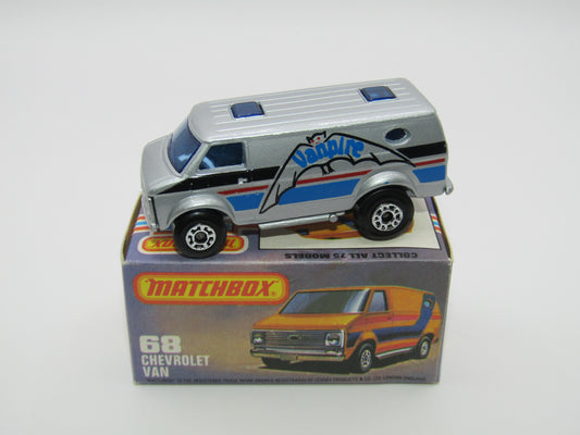 Matchbox Superfast 68C Chevy Van,Vanpire, SILVER Base