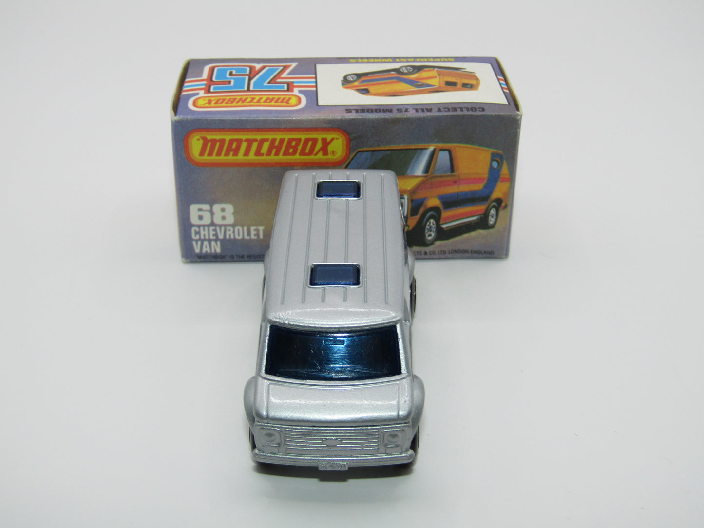 Matchbox Superfast 68C Chevy Van,Vanpire, SILVER Base