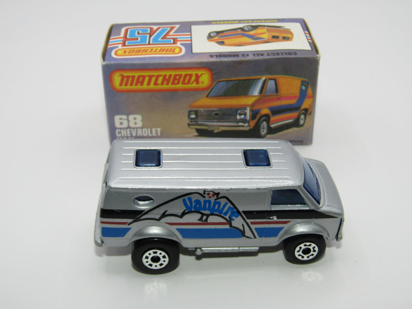 Matchbox Superfast 68C Chevy Van,Vanpire, SILVER Base