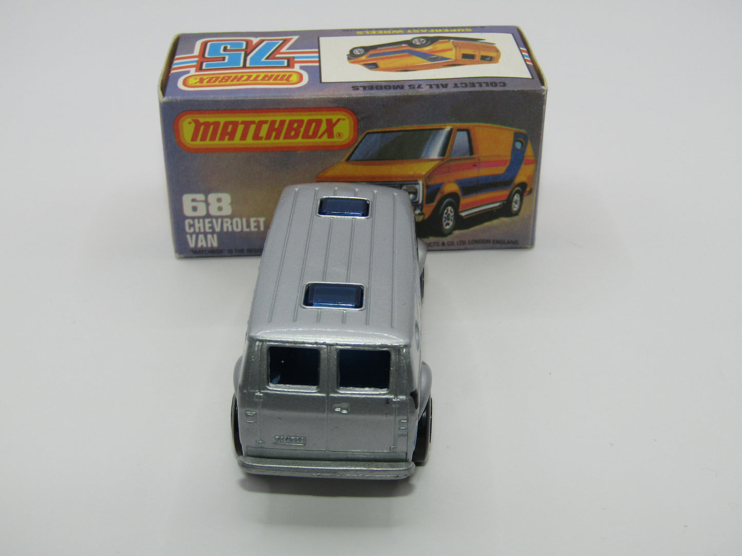 Matchbox Superfast 68C Chevy Van,Vanpire, SILVER Base