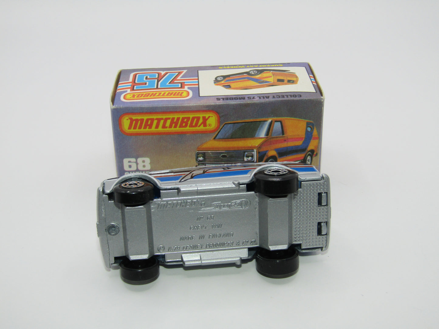Matchbox Superfast 68C Chevy Van,Vanpire, SILVER Base