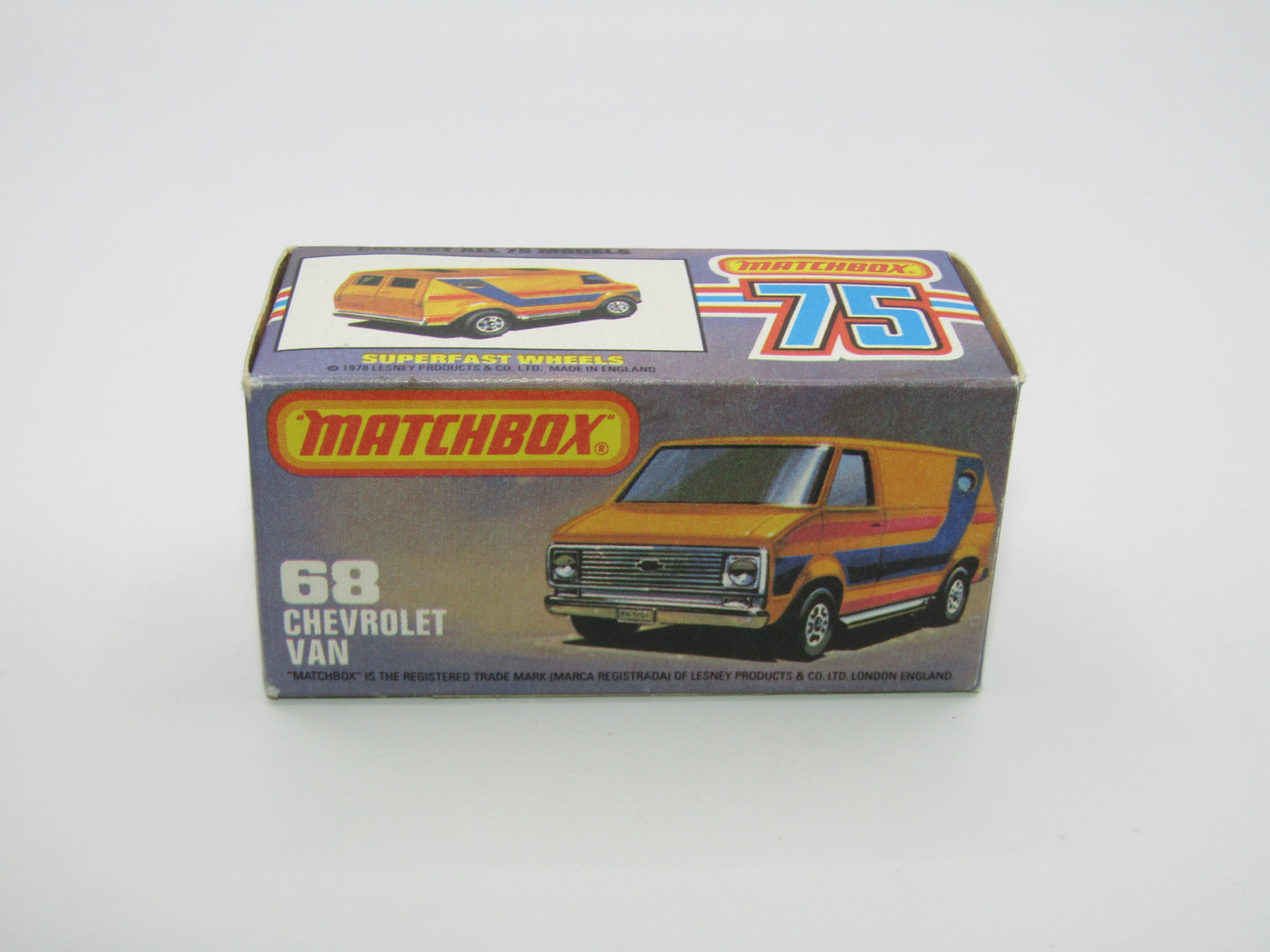 Matchbox Superfast 68C Chevy Van,Vanpire, SILVER Base