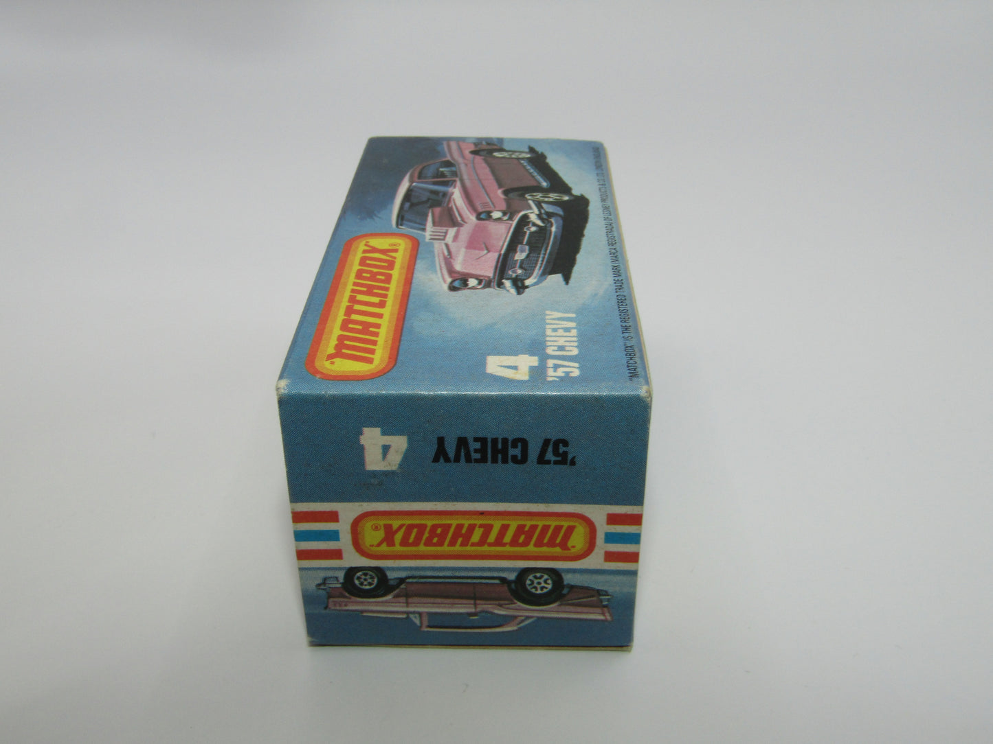 Matchbox Superfast 4D '57 Chevy Red - MISSING SIDE CHERRY BOMB Tampo's