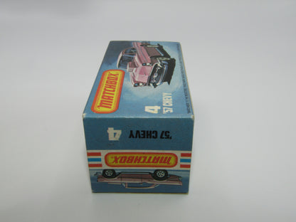 Matchbox Superfast 4D '57 Chevy Red - MISSING SIDE CHERRY BOMB Tampo's