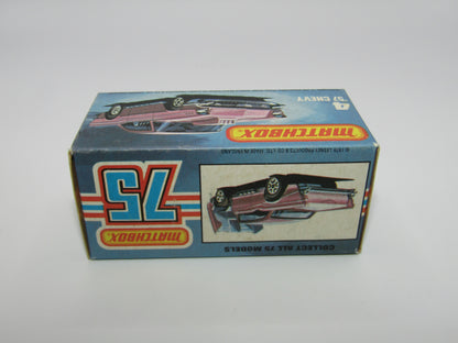 Matchbox Superfast 4D '57 Chevy Red - MISSING SIDE CHERRY BOMB Tampo's