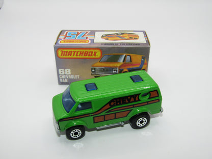 Matchbox Superfast 68C Chevy Van Green BROWN Tampo