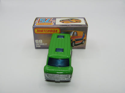 Matchbox Superfast 68C Chevy Van Green BROWN Tampo
