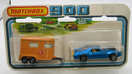 Matchbox Superfast Twin Pack TP-3 AMX Javelin DK Blue OPENING Doors SILVER Base