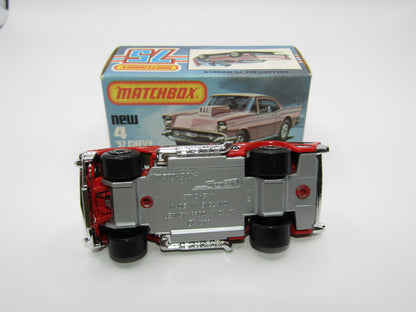 Matchbox Superfast 4D '57 Chevy Red - NO BONNET Tampo Silver Base