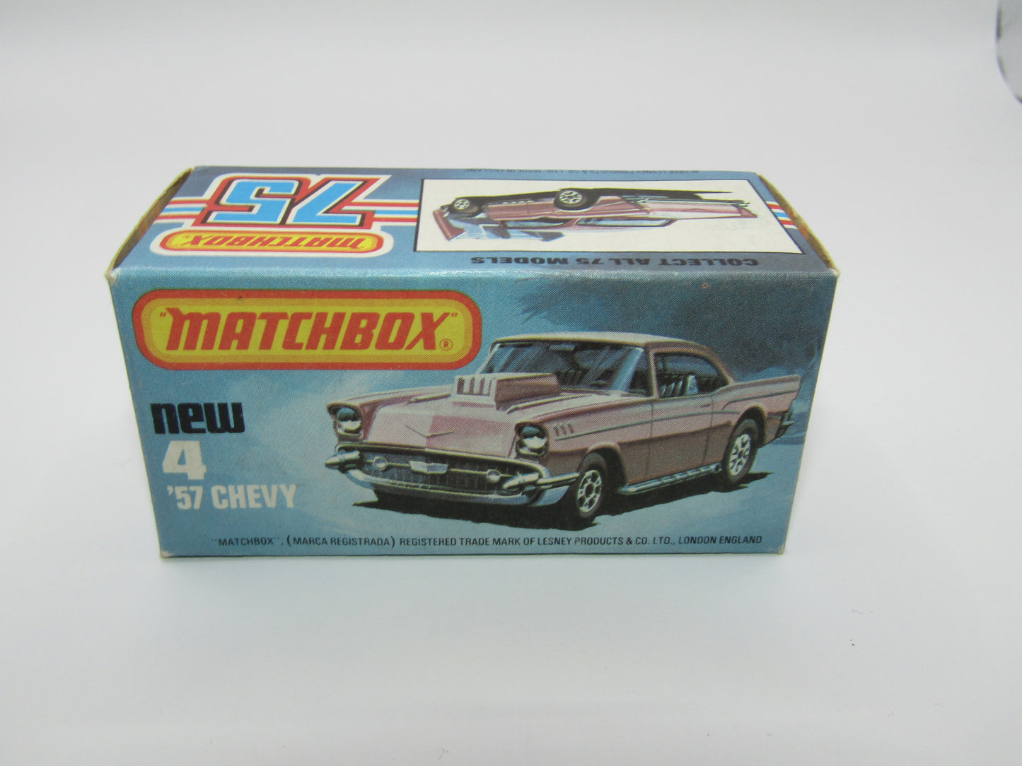 Matchbox Superfast 4D '57 Chevy Red - NO BONNET Tampo Silver Base