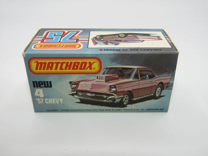 Matchbox Superfast 4D '57 Chevy Red - NO BONNET Tampo BLACK Base