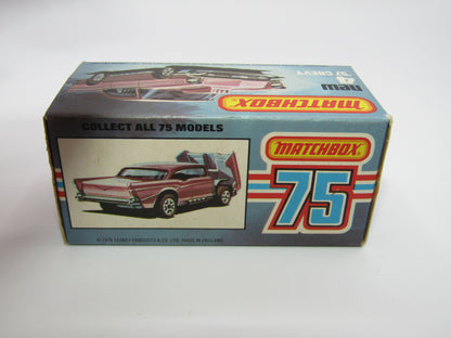 Matchbox Superfast 4D '57 Chevy Red - NO BONNET Tampo BLACK Base