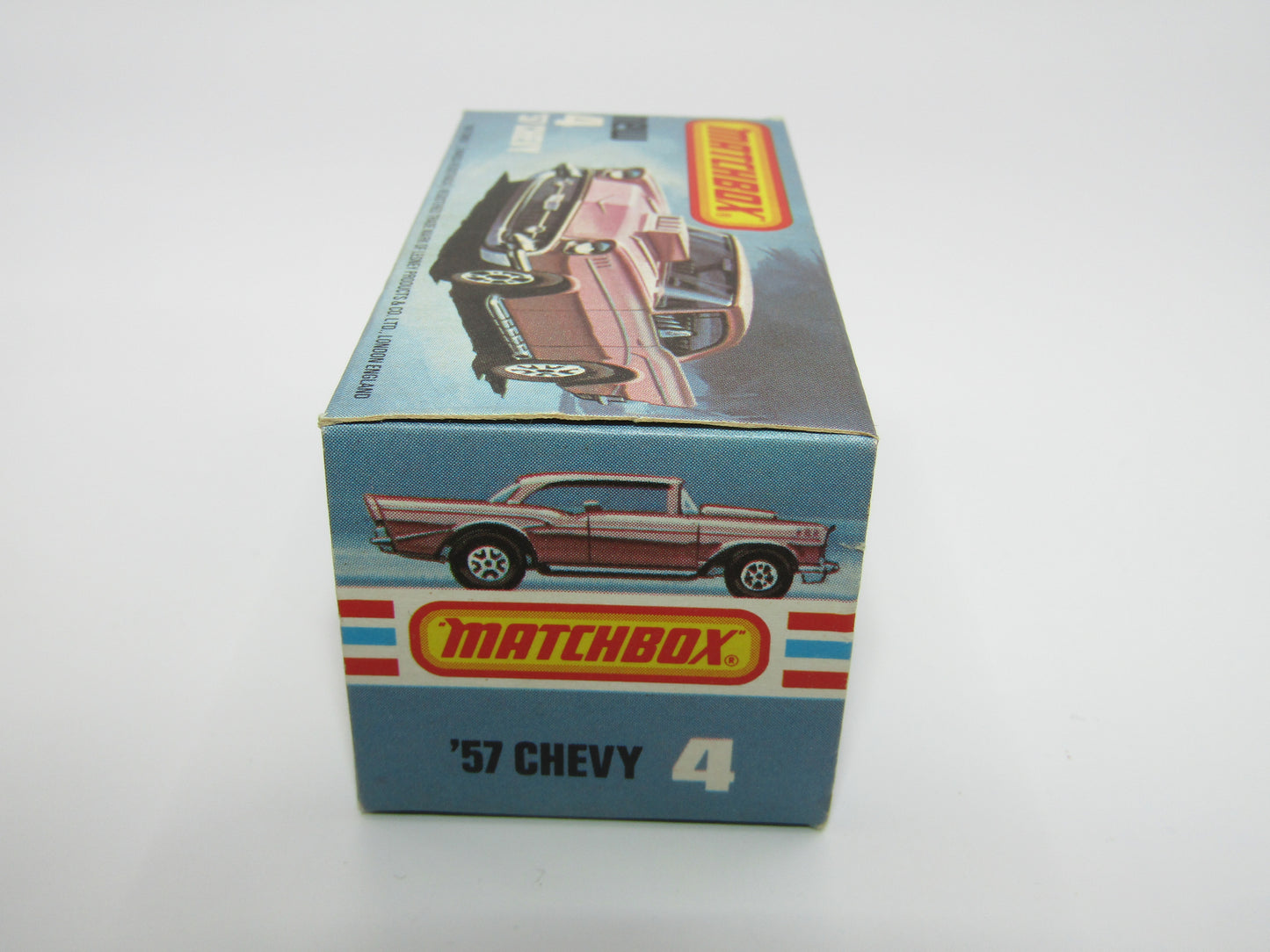 Matchbox Superfast 4D '57 Chevy Red - NO BONNET Tampo BLACK Base
