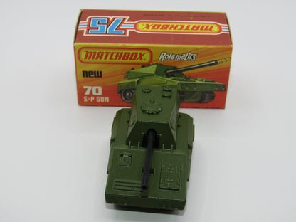 Matchbox Superfast 70C SP Gun Olive Green BLACK Tracks