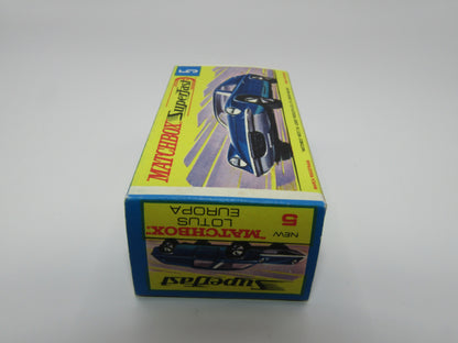 Matchbox Superfast 5A Lotus Europa Black NO TAMPO DOT DASH SPOKE WHEELS