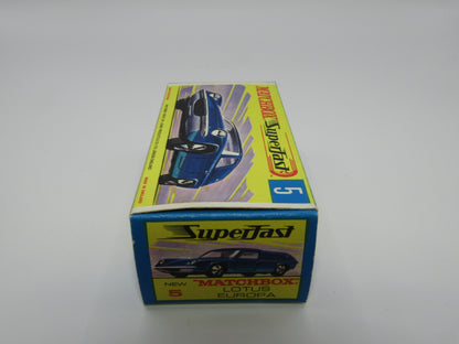 Matchbox Superfast 5A Lotus Europa Black NO TAMPO DOT DASH SPOKE WHEELS