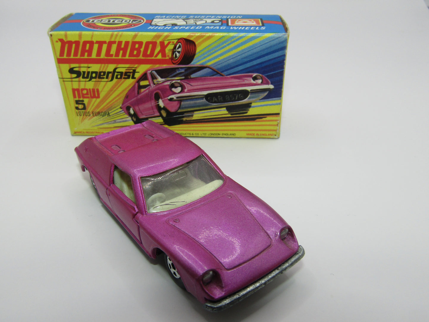 Matchbox Superfast 5A Lotus Europa Pink Part Customised HIGH ARCHES NARROW WHEELS