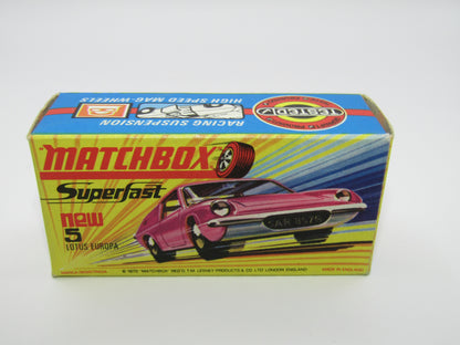 Matchbox Superfast 5A Lotus Europa Pink Part Customised HIGH ARCHES NARROW WHEELS
