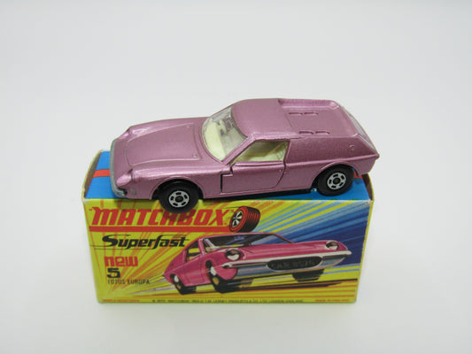 Matchbox Superfast 5A Lotus Europa LILAC PINK Body 5 Spoke Wide Wheels