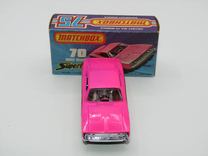 Matchbox Superfast 70B Dodge Dragster Rare J Box Hot Pink Black Base