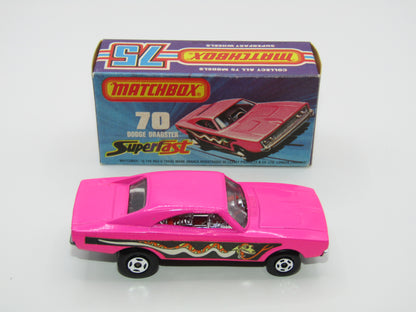 Matchbox Superfast 70B Dodge Dragster Rare J Box Hot Pink Black Base