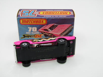 Matchbox Superfast 70B Dodge Dragster Rare J Box Hot Pink Black Base