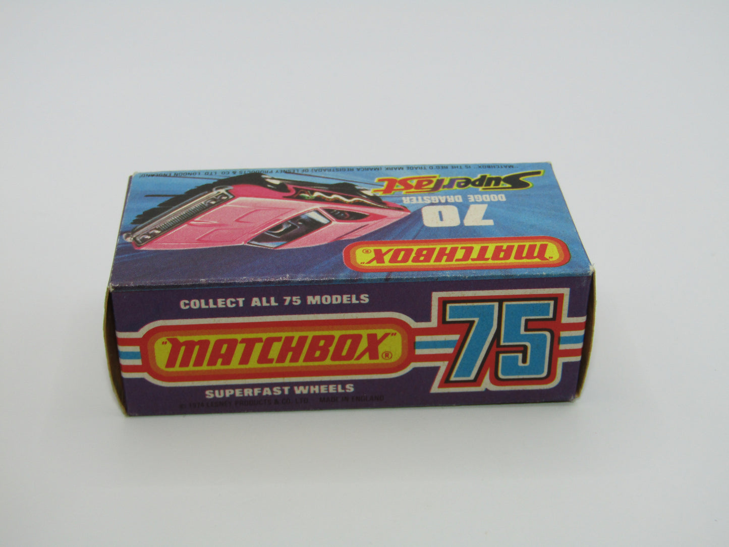 Matchbox Superfast 70B Dodge Dragster Rare J Box Hot Pink Black Base