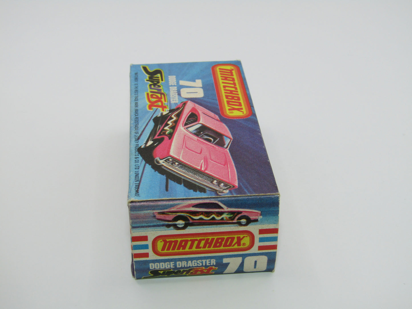 Matchbox Superfast 70B Dodge Dragster Rare J Box Hot Pink Black Base