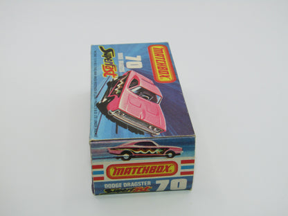 Matchbox Superfast 70B Dodge Dragster Rare J Box Hot Pink Black Base