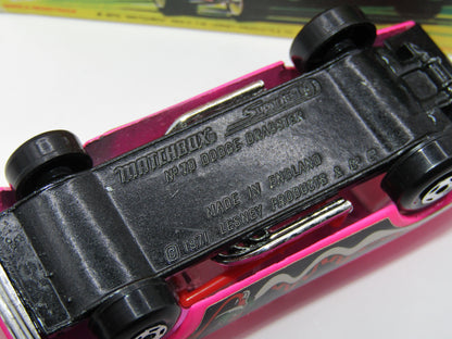 Matchbox Superfast 70B Dodge Dragster MET GREY Base DK Green Snake