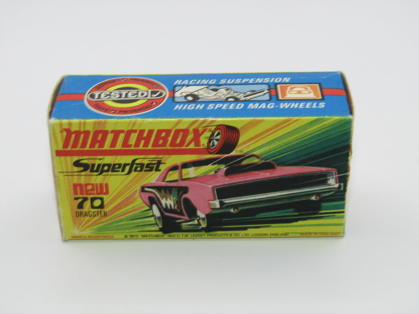 Matchbox Superfast 70B Dodge Dragster MET GREY Base DK Green Snake