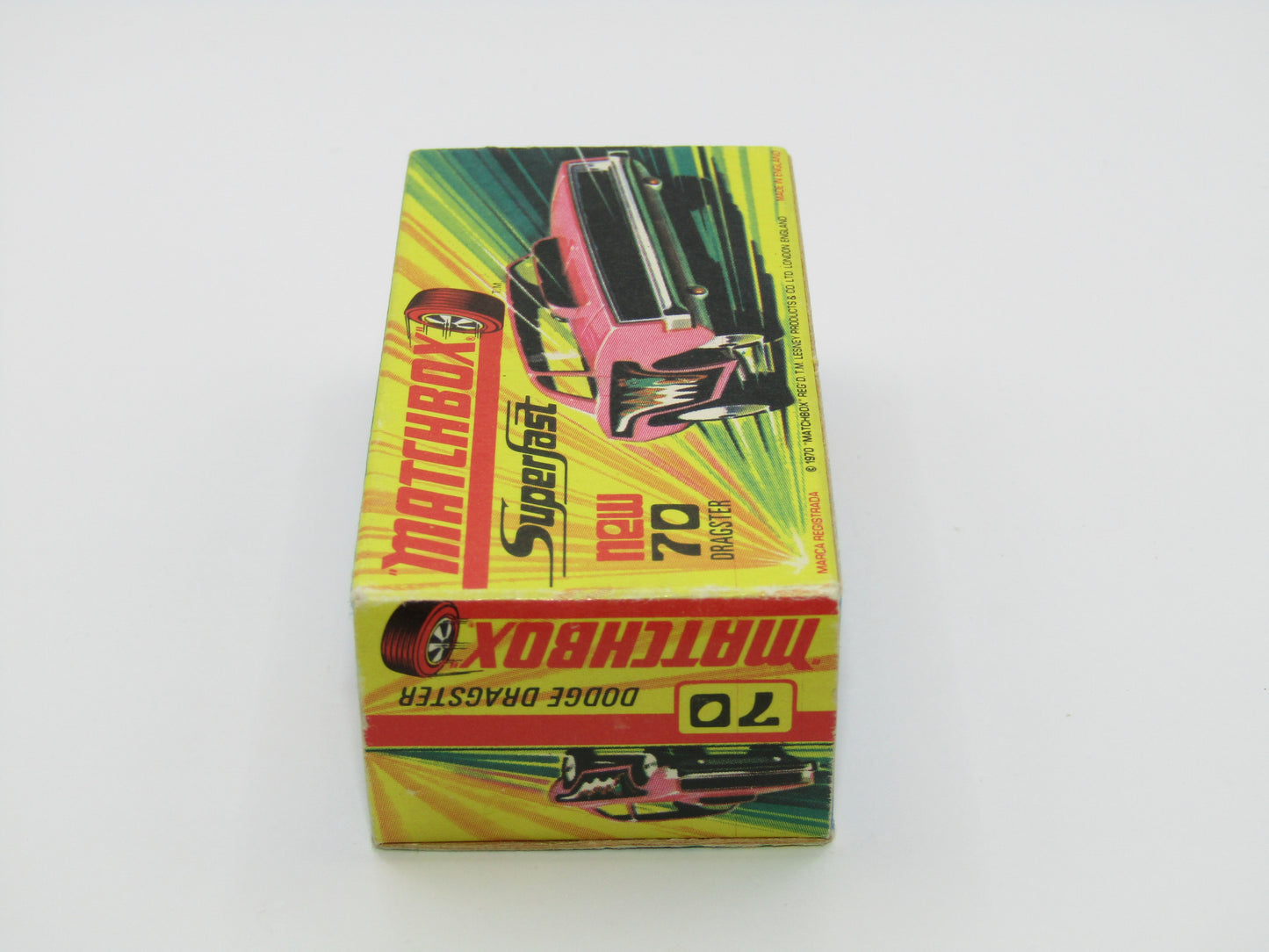 Matchbox Superfast 70B Dodge Dragster MET GREY Base DK Green Snake