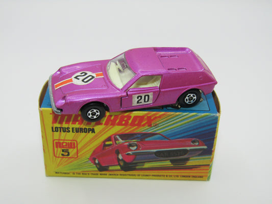Matchbox Superfast 5A Lotus Europa PURPLE Gift Set Labels