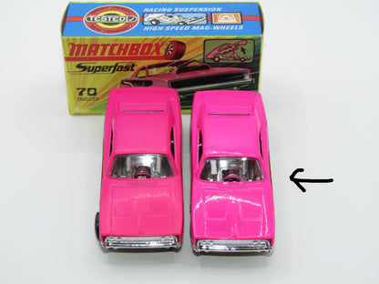 Matchbox Superfast 70B Dodge Dragster BRIGHT Pink TAN Base