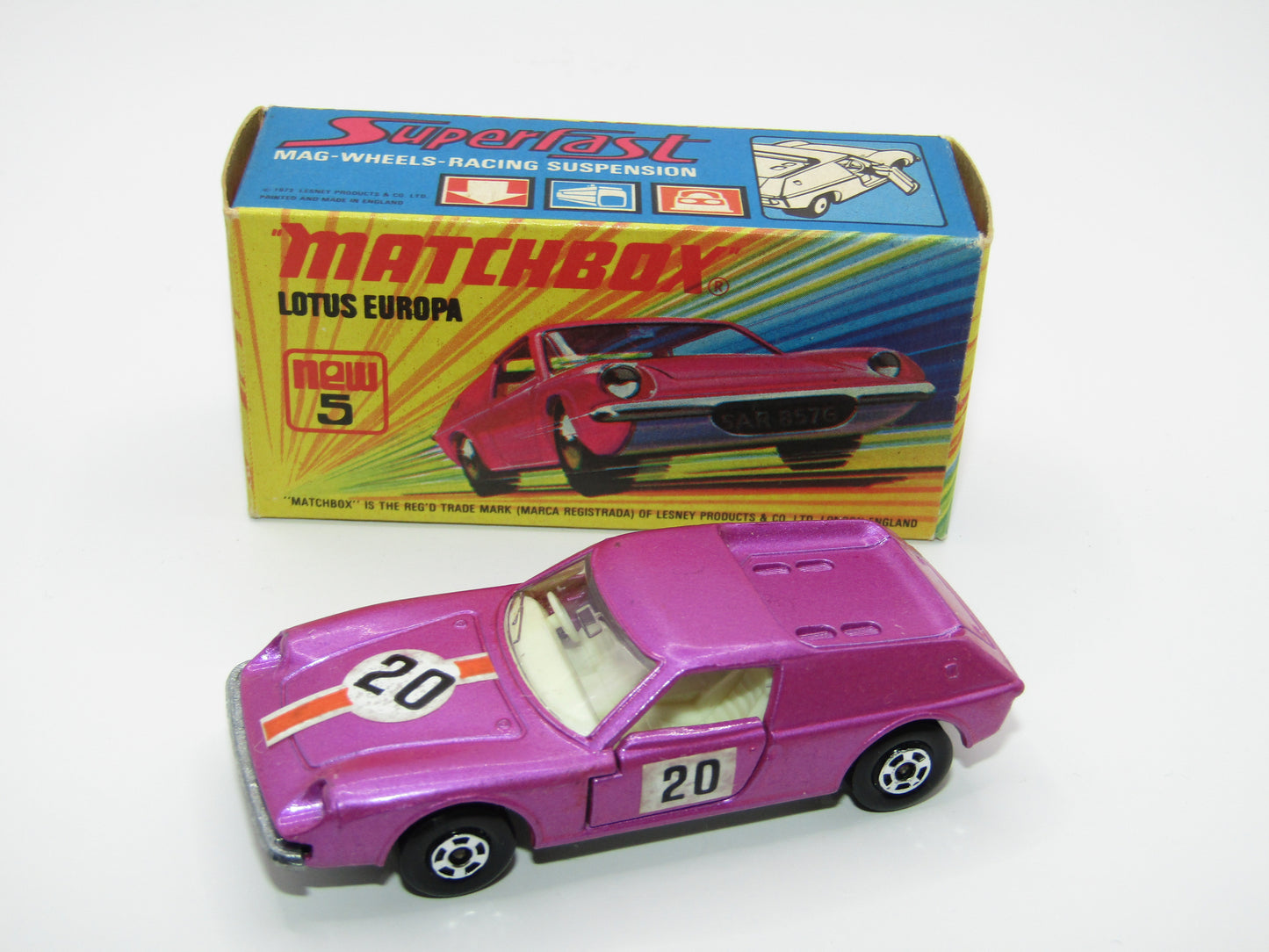 Matchbox Superfast 5A Lotus Europa PURPLE Gift Set Labels