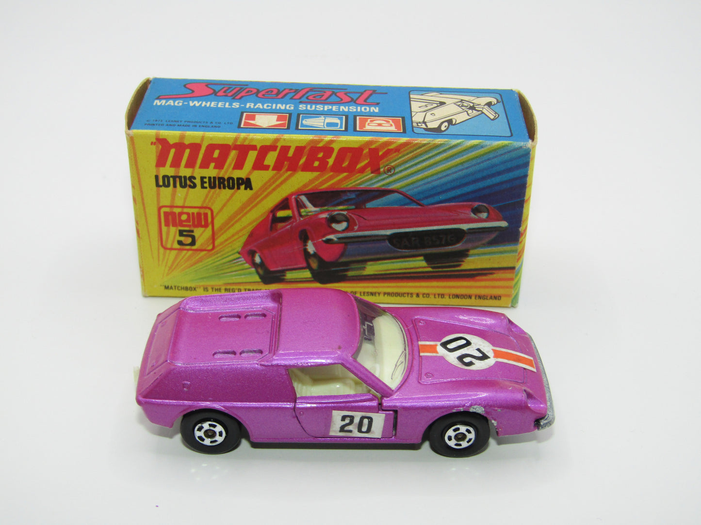 Matchbox Superfast 5A Lotus Europa PURPLE Gift Set Labels