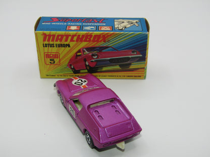Matchbox Superfast 5A Lotus Europa PURPLE Gift Set Labels
