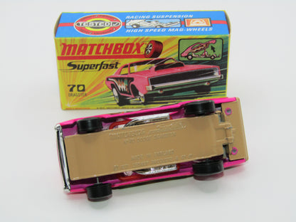 Matchbox Superfast 70B Dodge Dragster BRIGHT Pink TAN Base