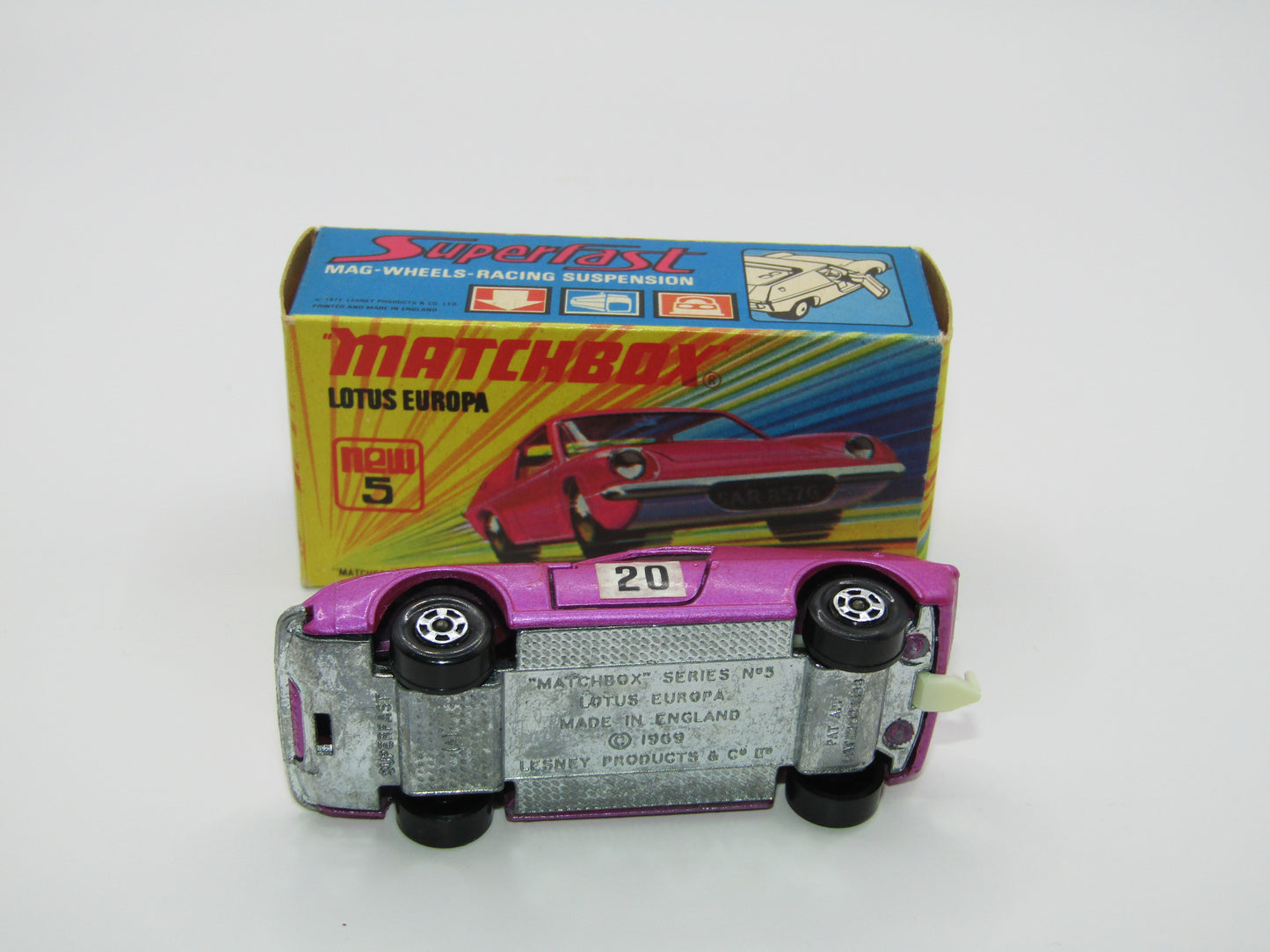 Matchbox Superfast 5A Lotus Europa PURPLE Gift Set Labels