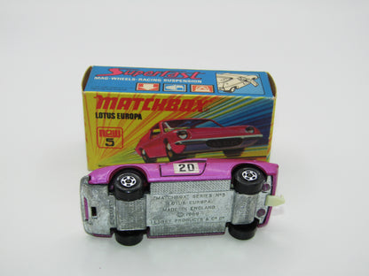 Matchbox Superfast 5A Lotus Europa PURPLE Gift Set Labels