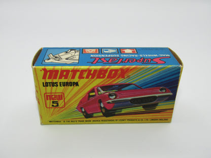 Matchbox Superfast 5A Lotus Europa PURPLE Gift Set Labels