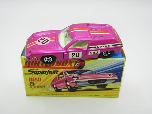 Matchbox Superfast 5A Lotus Europa Pink Full Set of Gift Set Labels
