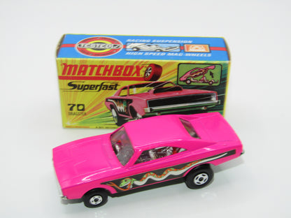 Matchbox Superfast 70B Dodge Dragster Hot Pink METALLIC GREEN Base
