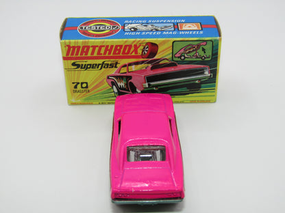 Matchbox Superfast 70B Dodge Dragster Hot Pink METALLIC GREEN Base