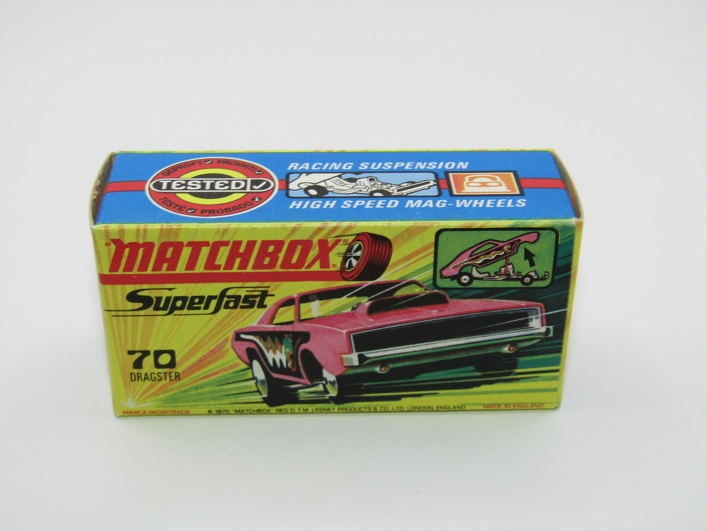 Matchbox Superfast 70B Dodge Dragster Hot Pink METALLIC GREEN Base